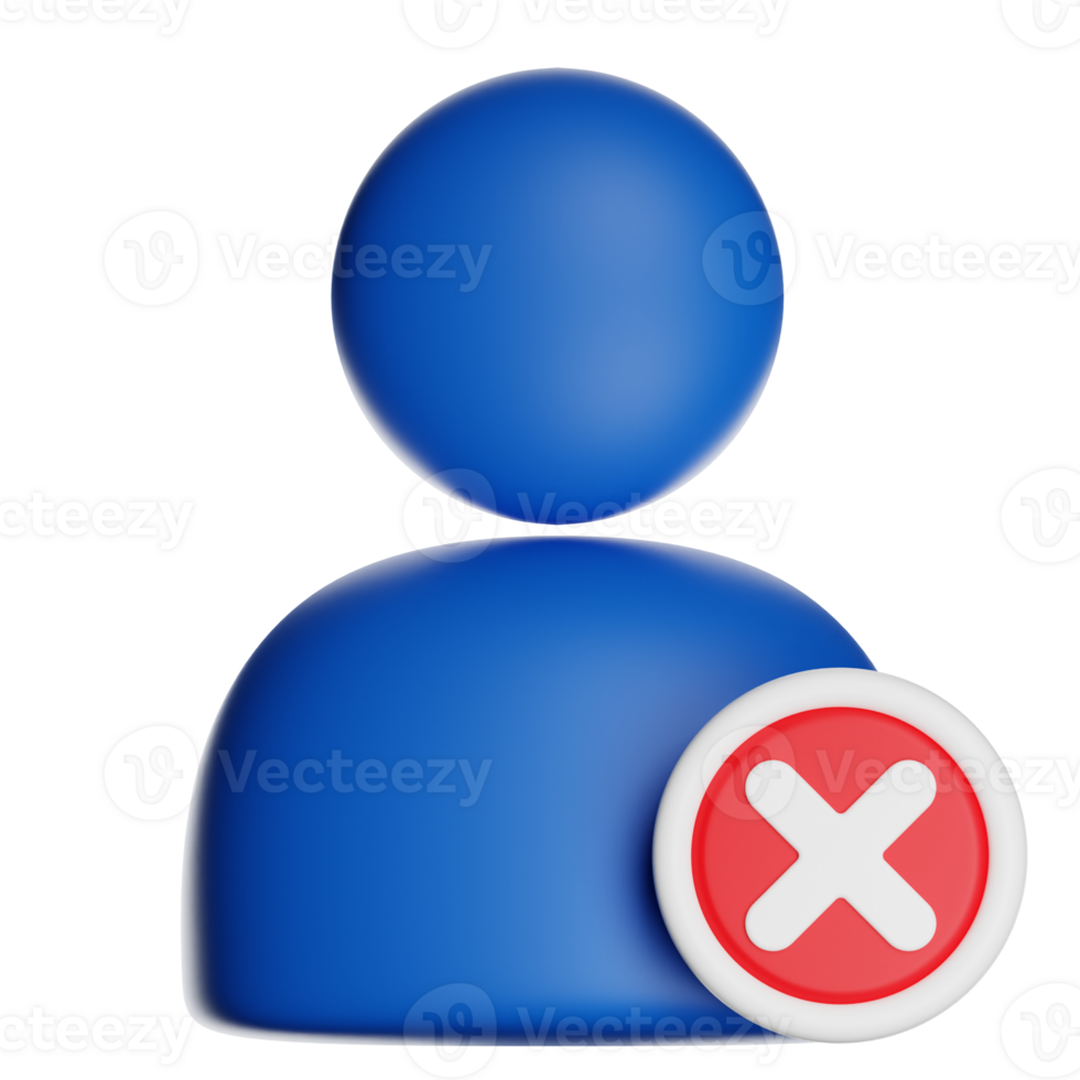 Blue user icon is getting deleted with red cross mark png