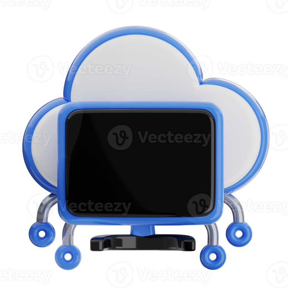 Cloud computing 3d illustration. png