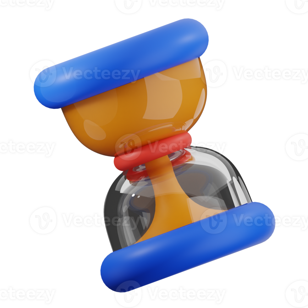 Hourglass 3d illustration. sand, countdown, timer, clock icon png