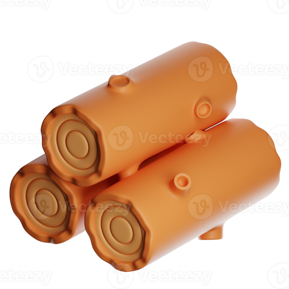 Three orange logs forming a triangle png
