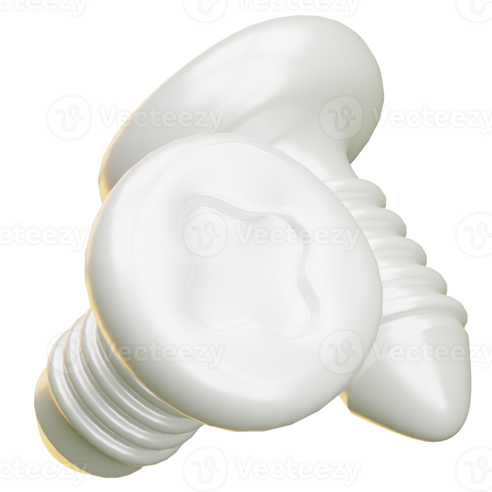 Two white screws rotating png