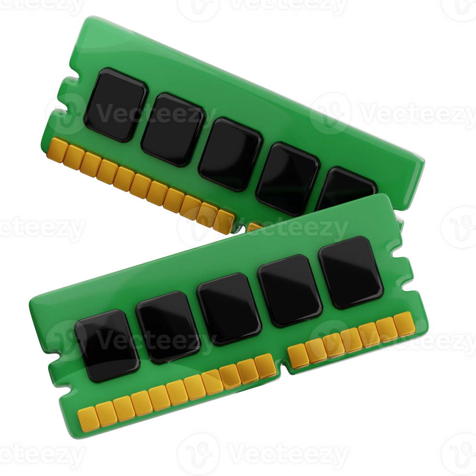 Computer ram 3d illustration. random access memory icon. png