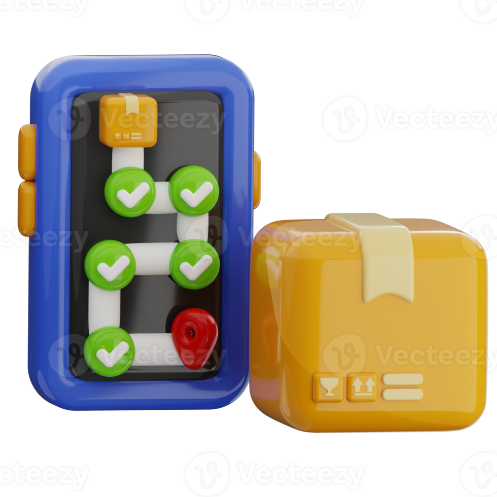Delivery route 3d illustration. logistic information icon. png