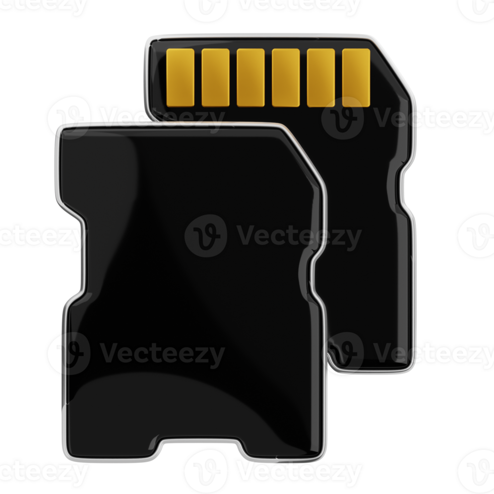 Memory card 3d illustration. computer storage icon. png