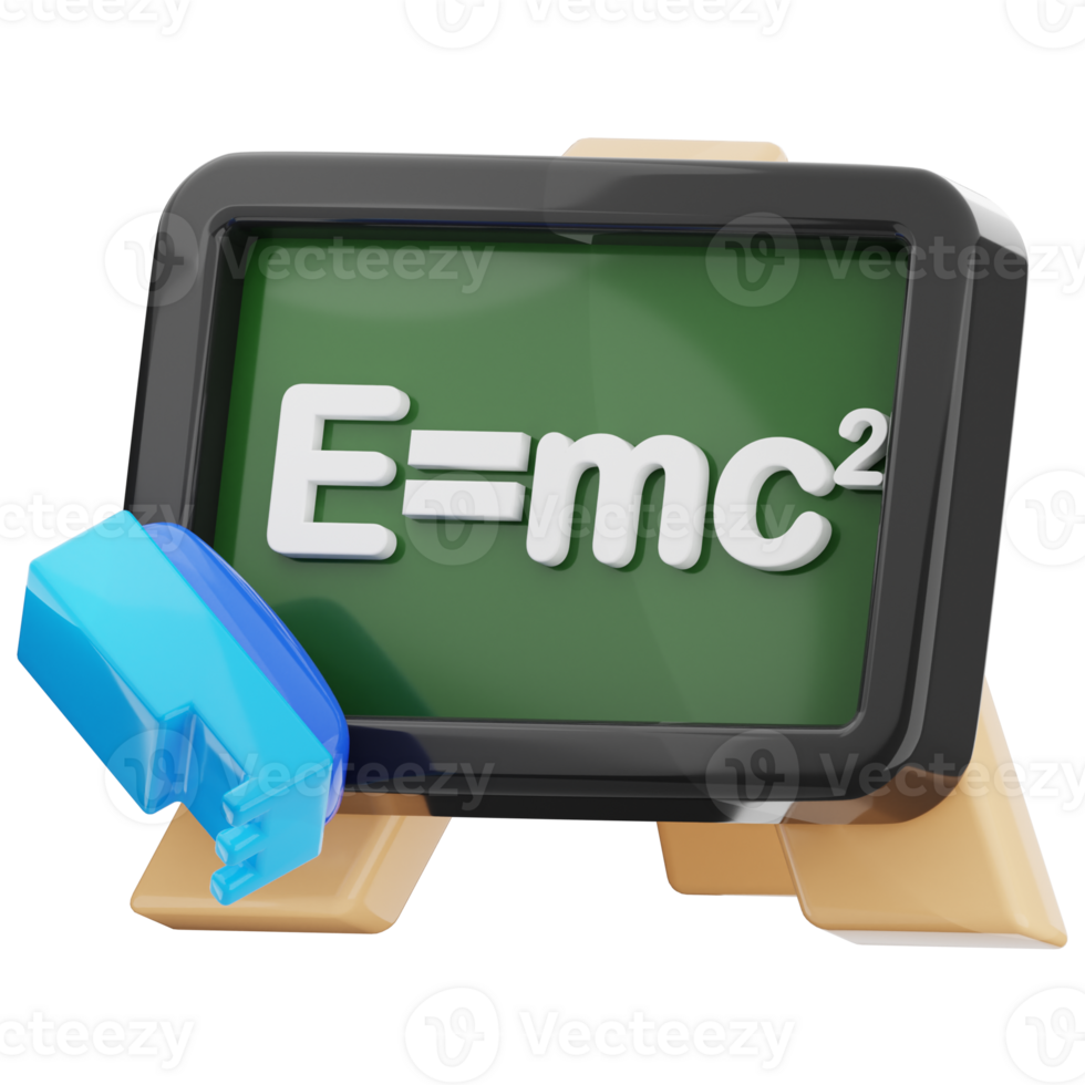 Blackboard 3d illustration. mathematical formula icon. png