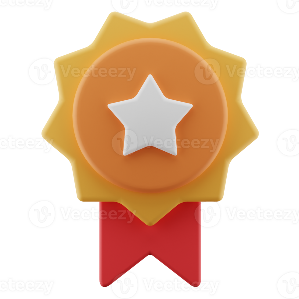 Badge guarantee illustration isolated. 3d render trusted icon. best quality medal. png
