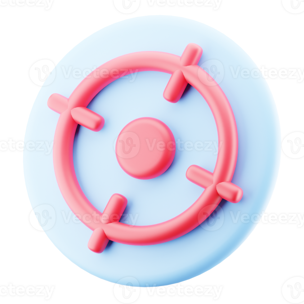 Aim, accuracy illustration isolated. target 3d render icon. png