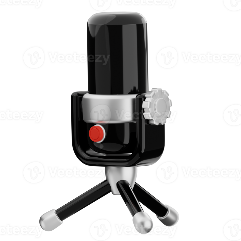 Microphone 3d illustration. computer hardware icon. png