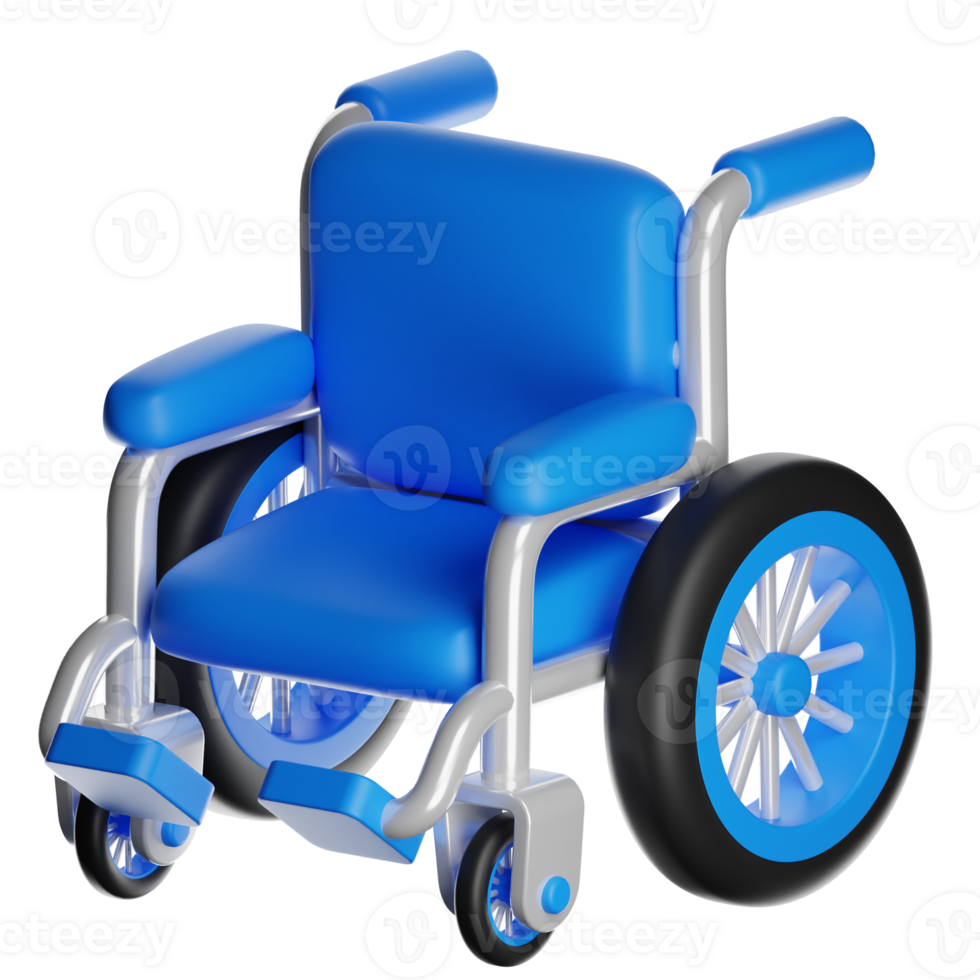Blue wheelchair providing mobility and independence png