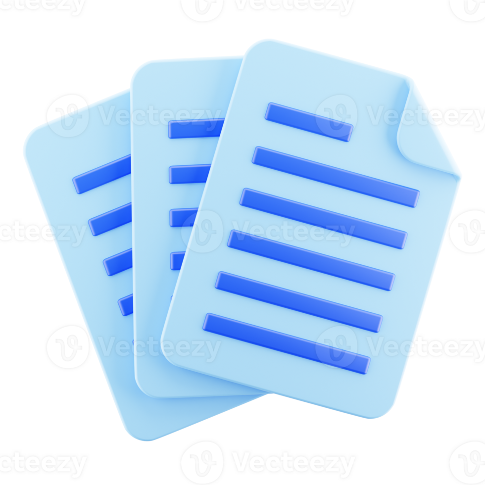 Document 3d illustration concept. paper icon isolated. png