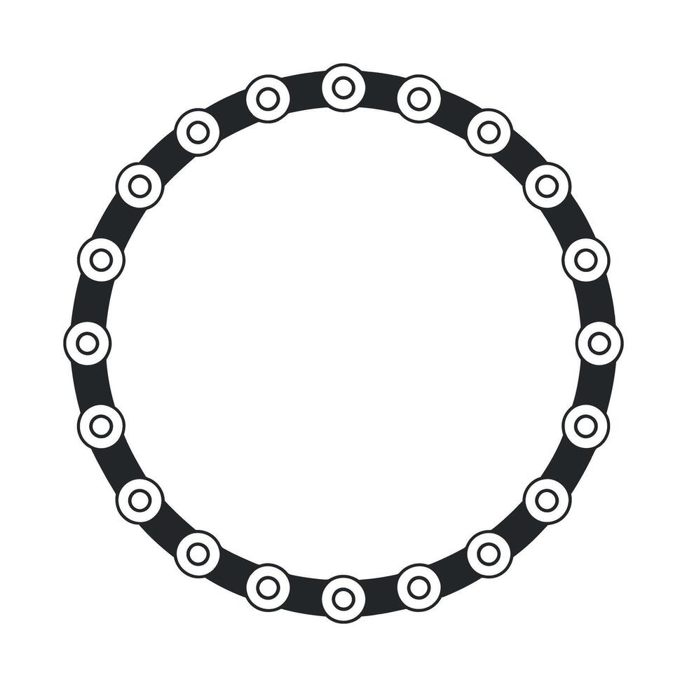 Simple black and white circular chain graphic design vector