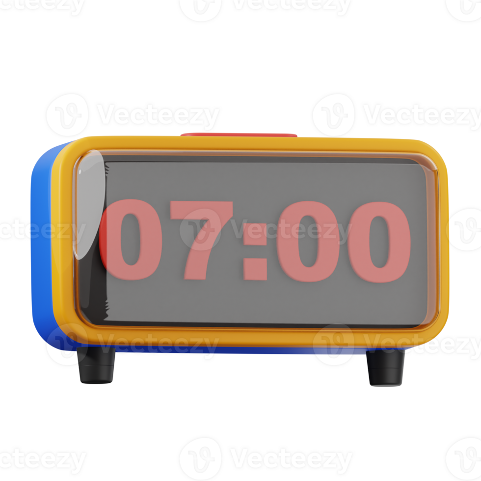 Digital clock 3d illustration. timer, countdown icon. png