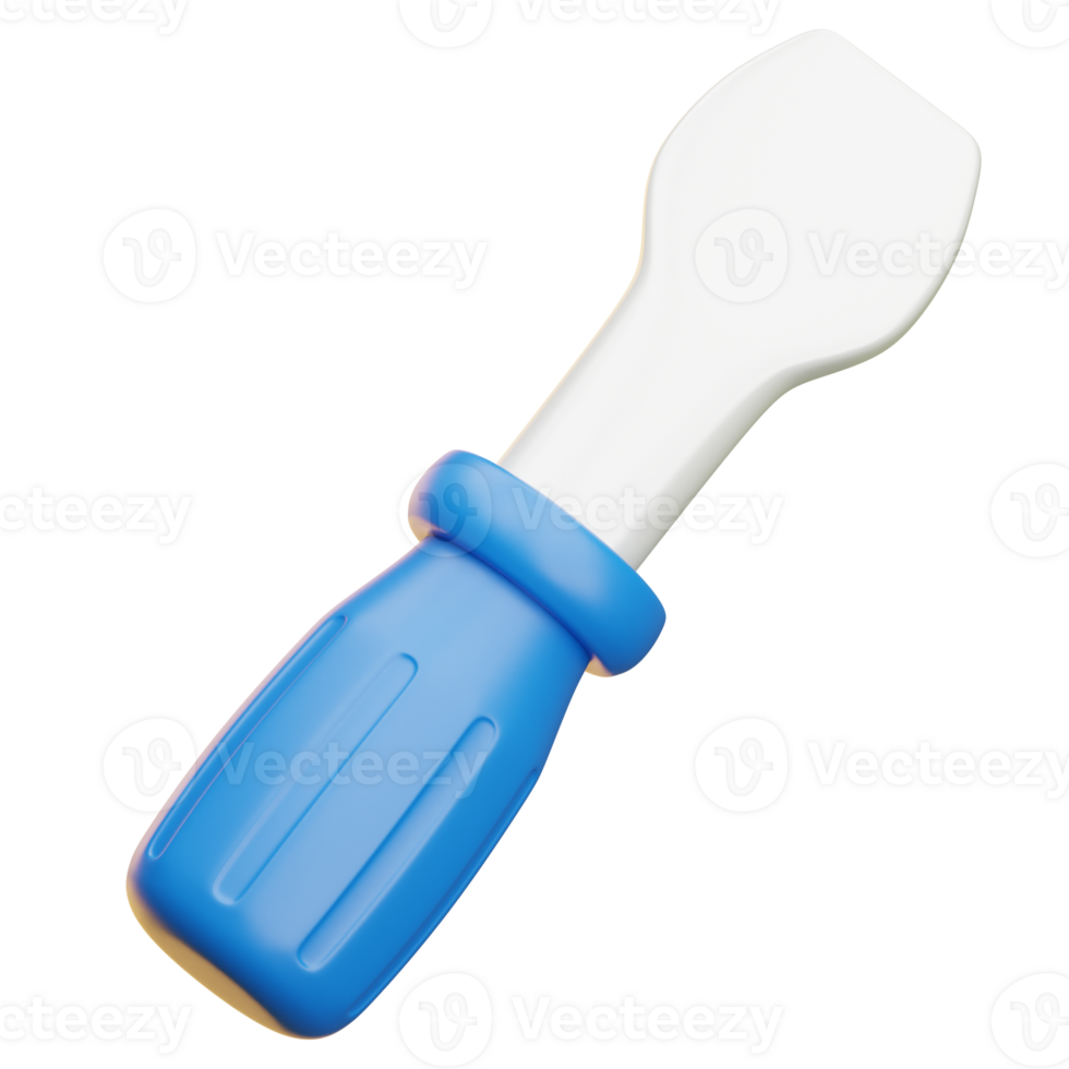 Blue and white chisel 3d illustration png