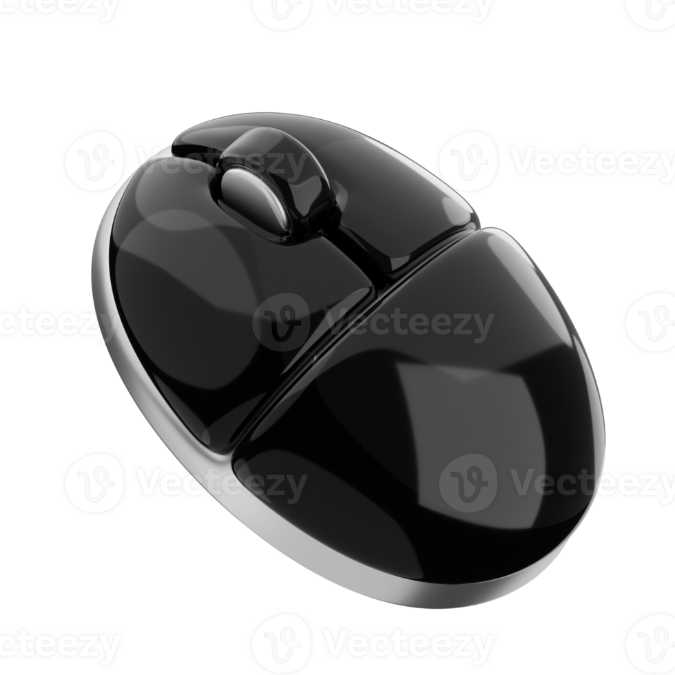 Computer mouse 3d illustration. pointer hardware icon. png