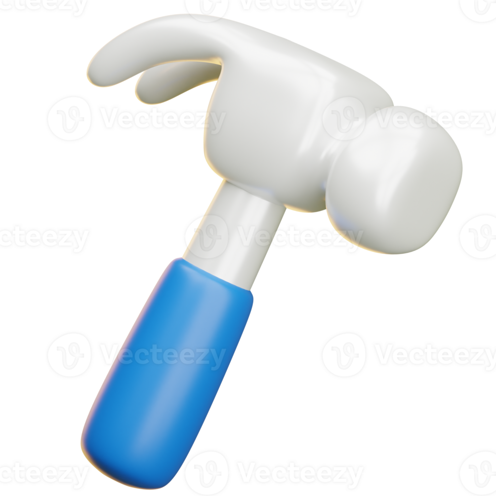 3d hammer icon with blue handle png