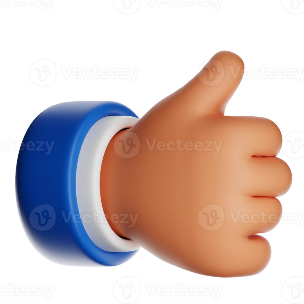 Cartoon hand showing thumbs up gesture png