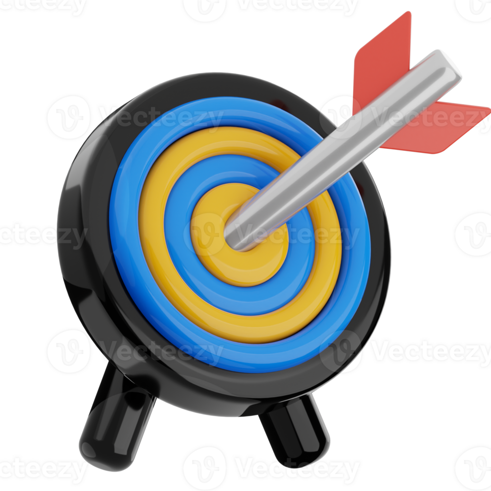 Target goal 3d illustration. bullseye icon. png