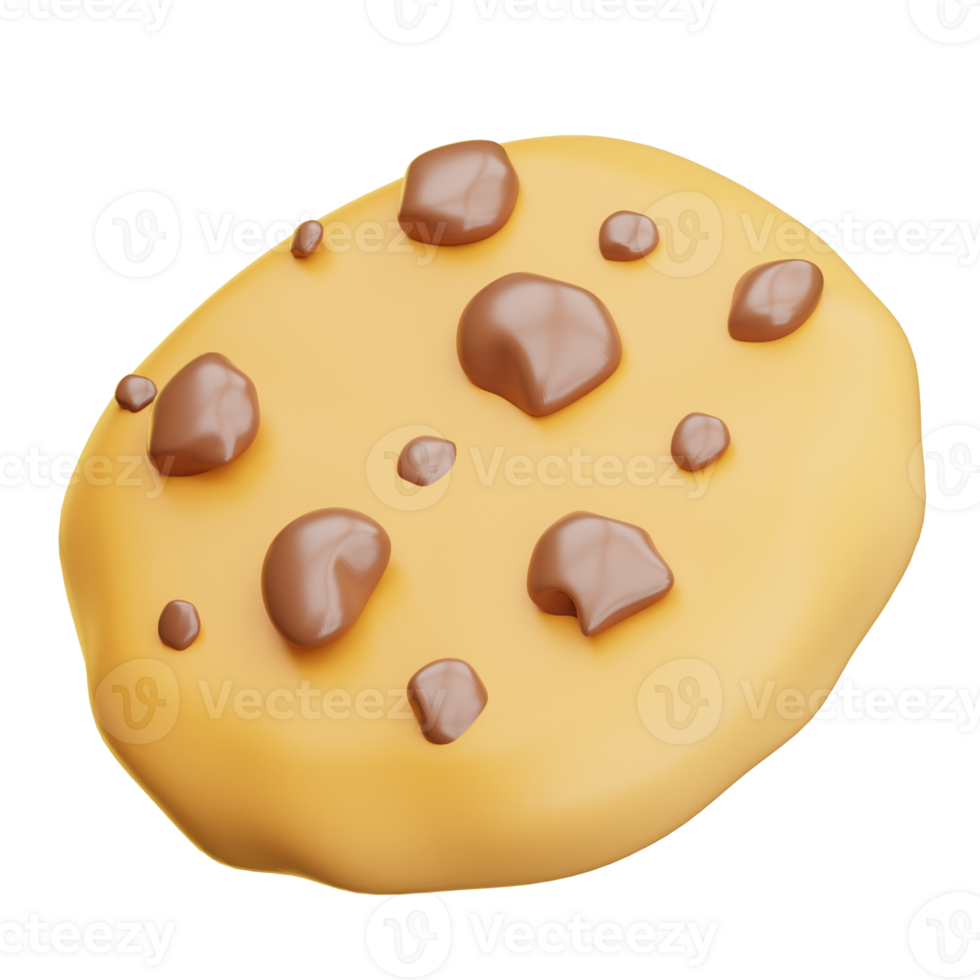 3d chocolate chip cookie png