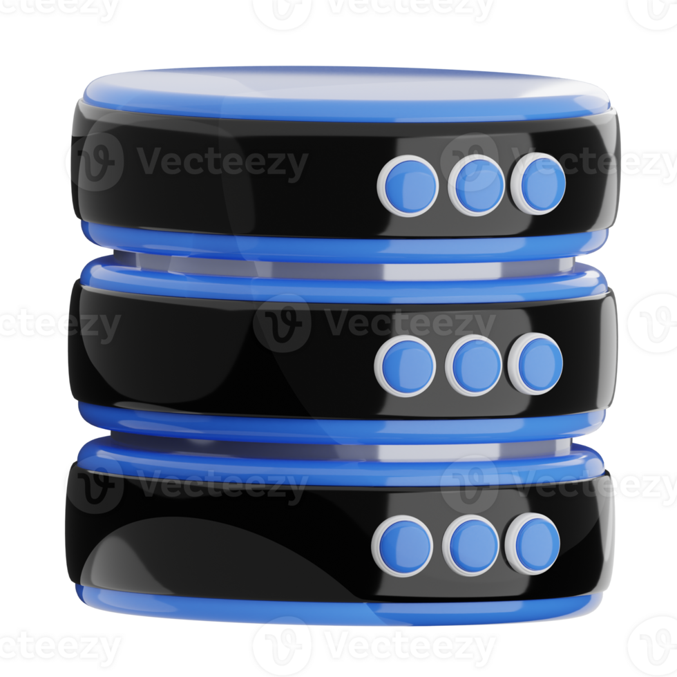Database server 3d illustration icon technology. png