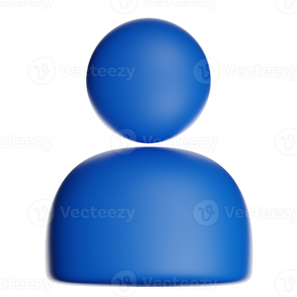 Blue stylized person icon representing user profile png