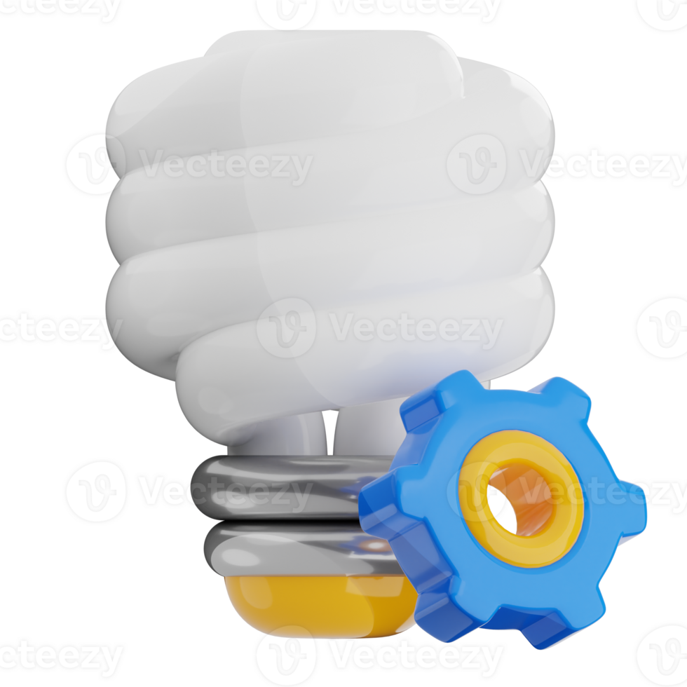Idea 3d illustration. light bulb icon. png