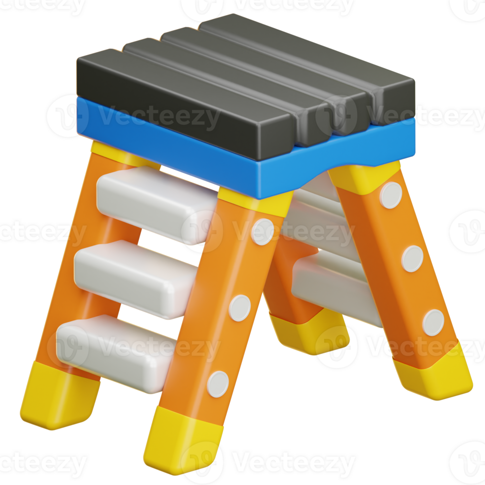 Colorful step ladder reaching new heights png