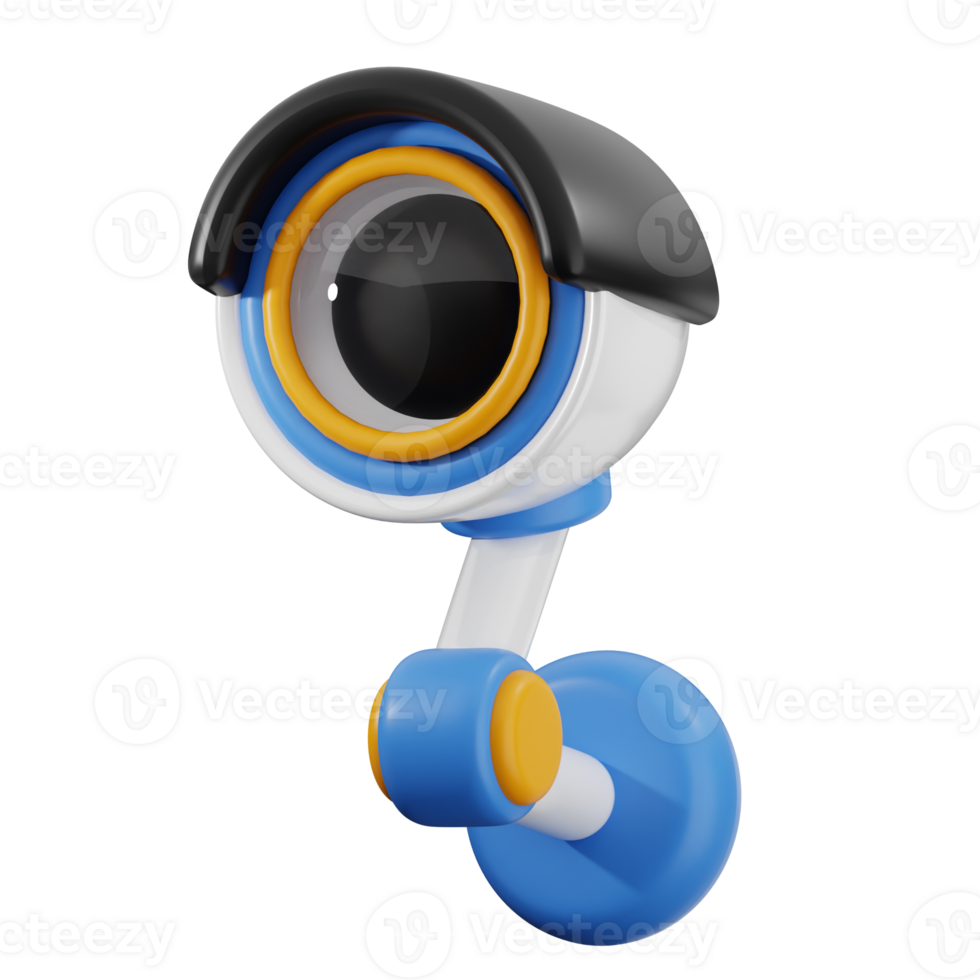 3d security camera observing, providing surveillance and ensuring safety png