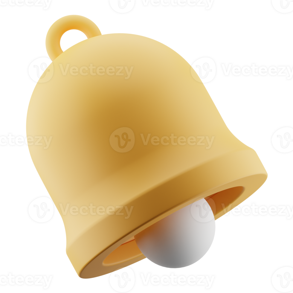 Notification bell illustration. 3d render notification icon. png