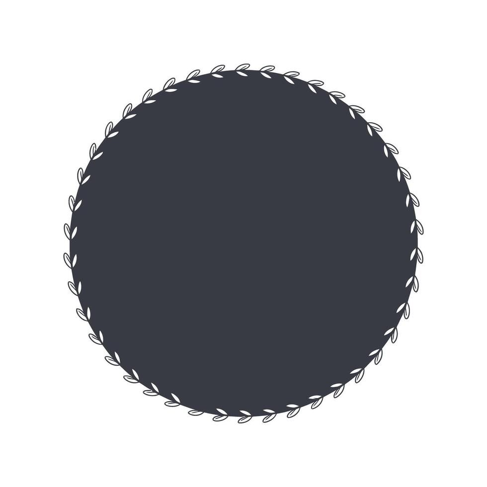 Simple Circular Decorative Frame with Delicate Leaf Border Round frame repeating leaf pattern frame border circle decorative leaves pattern design graphic illustration vector
