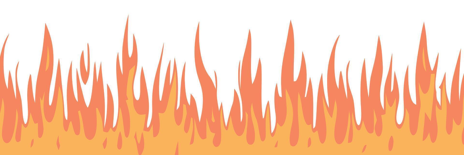 Simple Cartoon Fire Flames Border Design vector