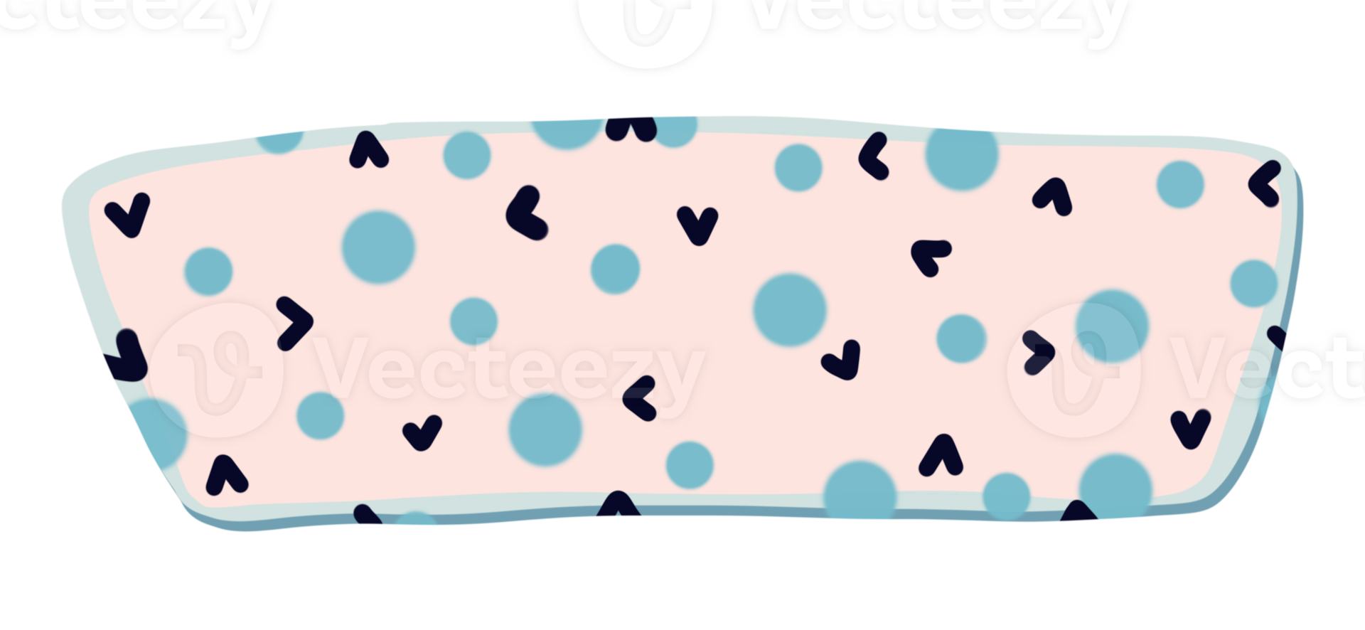 The pastel pink background provides a soft contrast to the scattered darker shapes, creating a charming and visually appealing design. png