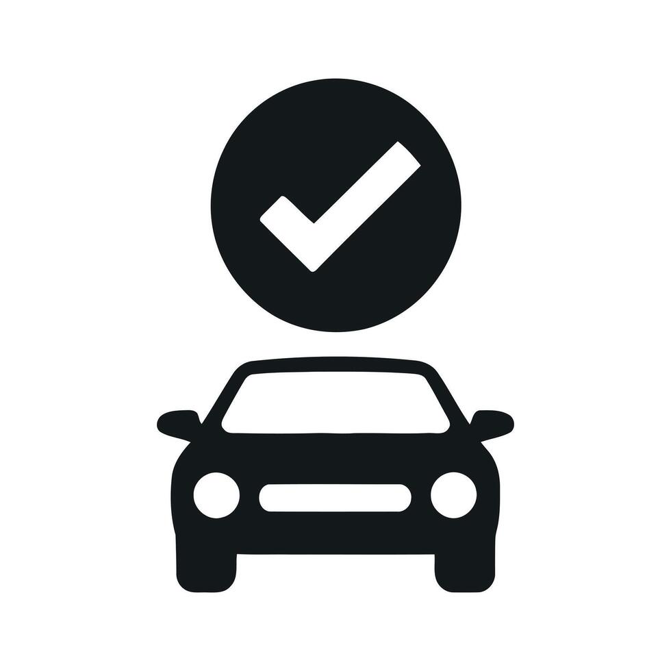 Approved Car Icon Showing Vehicle Inspection Passed vector