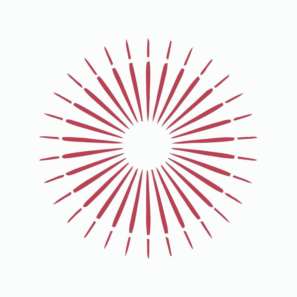 Simple Redburst Design for Graphic Use circular graphic with radiating red lines white background redburst sunburst radial graphic design illustration pattern background vector