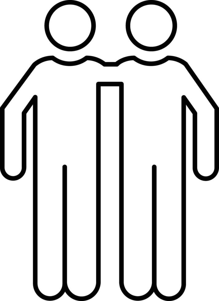 Two person icon. sign for mobile concept and web design. Two people greeting glyph icon. Friendship, partnership symbol, logo illustration. graphics vector