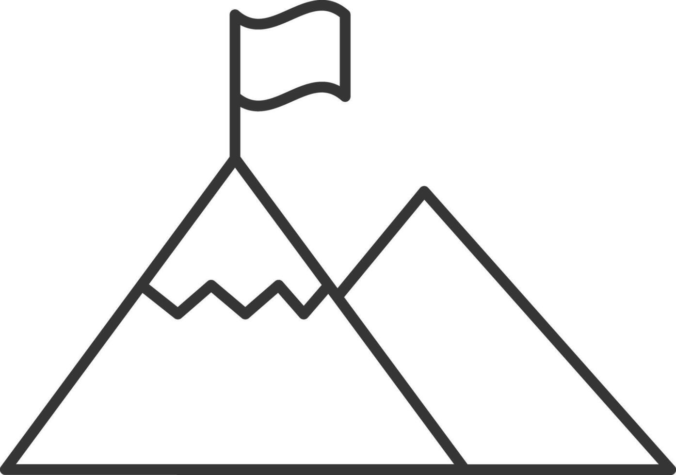 Line Montain icon illustration isolated on white background vector