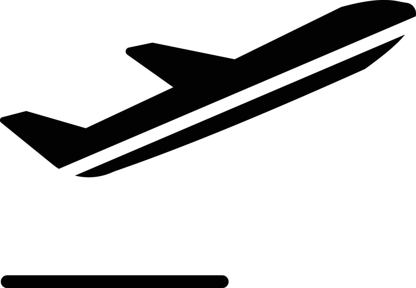 Plane icon. solid illustration, pictogram isolated on white background. color editable. flat design. vector