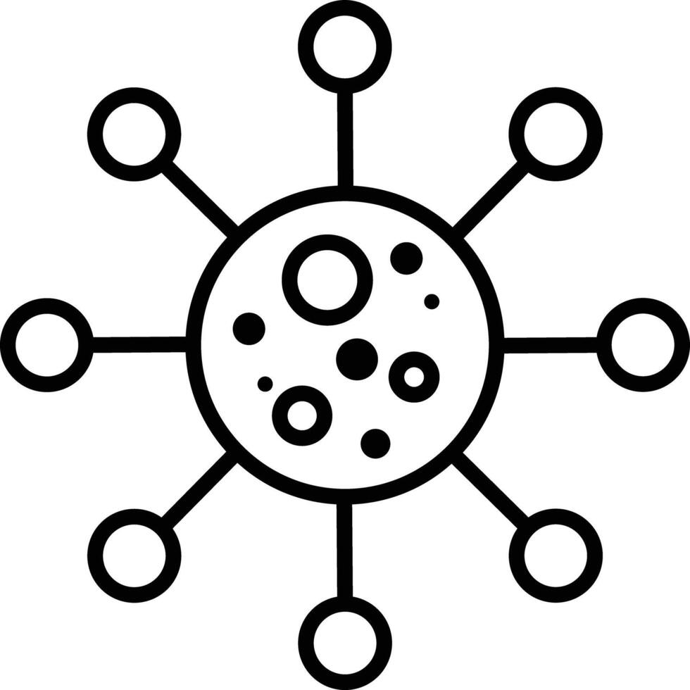 Virus icon. Coronavirus icon symbol illustration isolated on white background. outline icon vector
