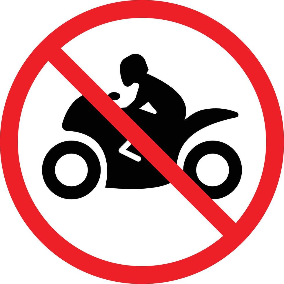 No motorcycle forbidden sign. no motorcycle sign isolated on white background vector