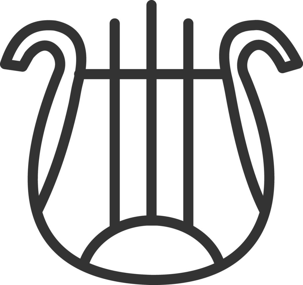 ancient Harp and lyre icon.black outline logo template illustration design. Symbol of music . Calm melody and lullaby. illustration vector