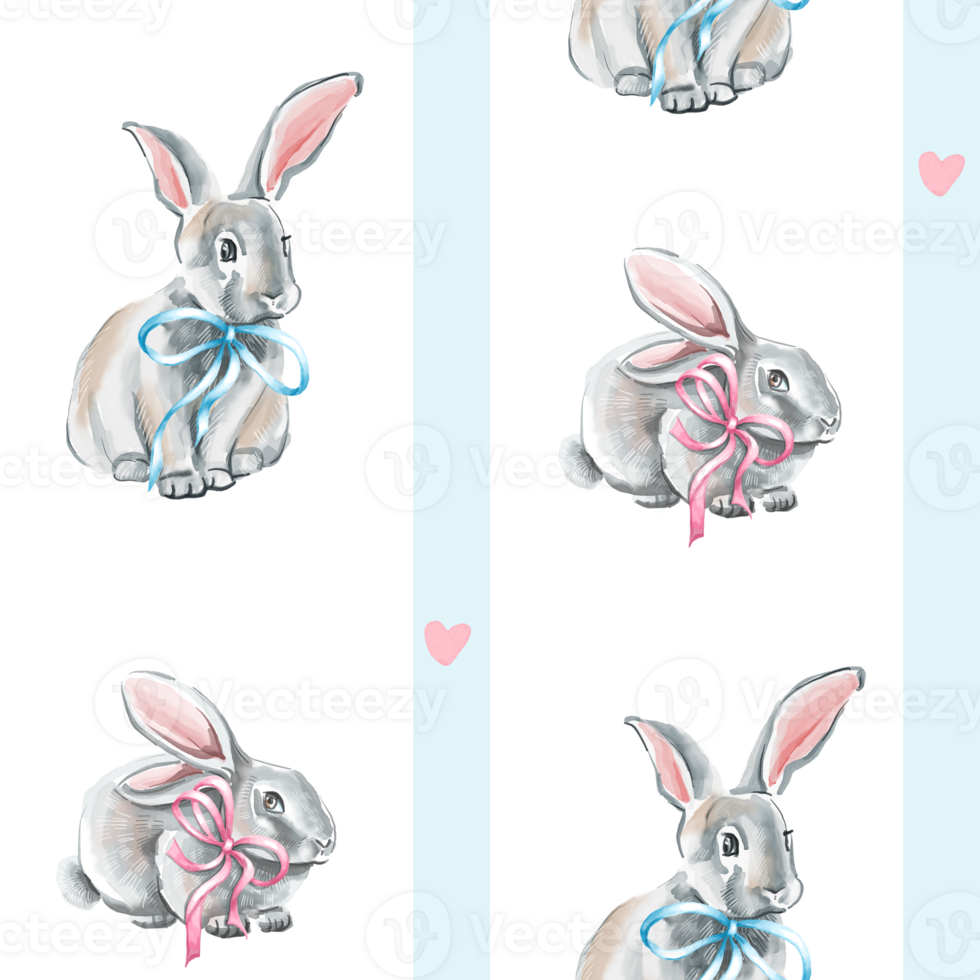 Cute bunny seamless pattern png