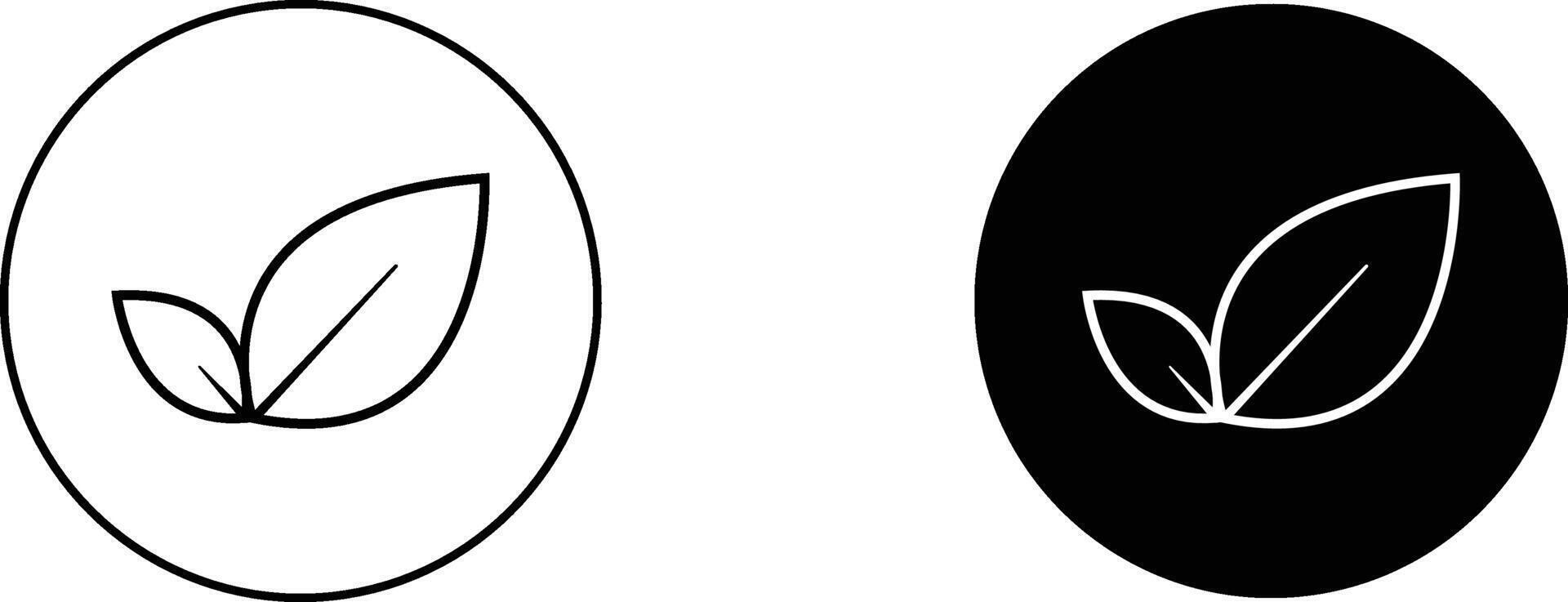 Leaf Icon Duo Black and White Contrast Symbol vector