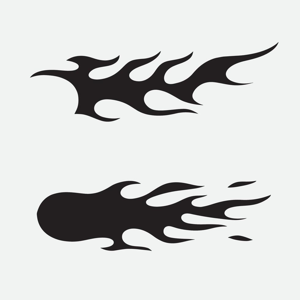 set of flame tattoo good for tattoo design, icon, symbol, element design, etc vector