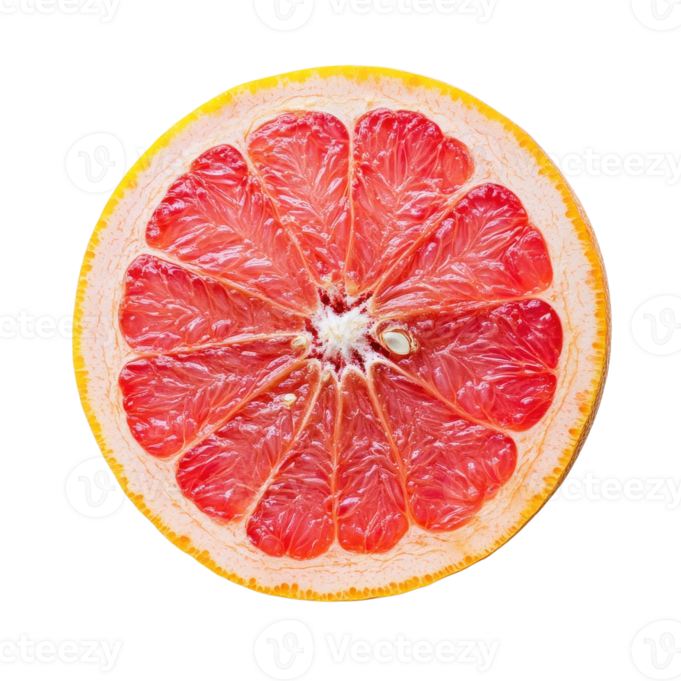 A grapefruit slice view on transparent background png