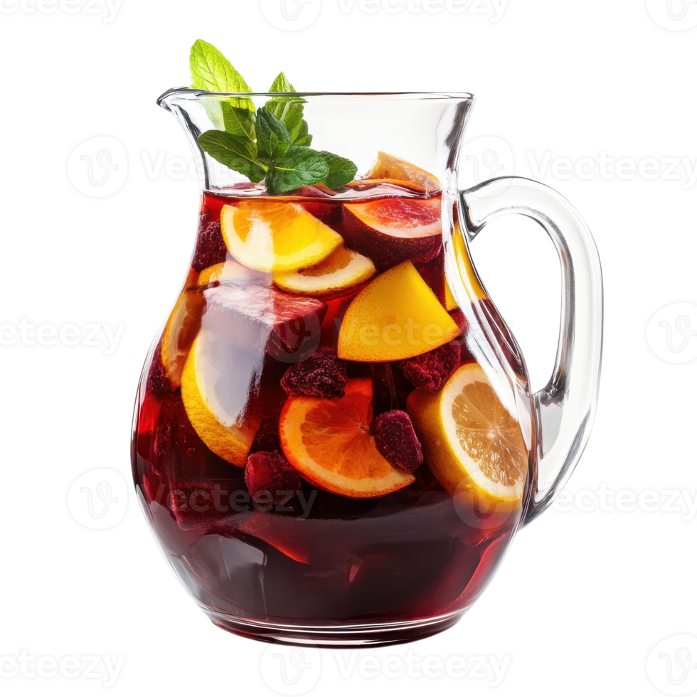 Pitcher of fruit drink on transparent background png