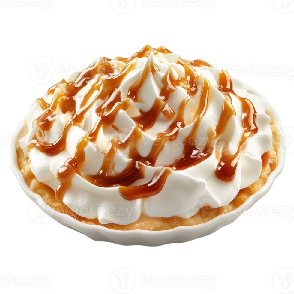 Tart with whipped cream on transparent background png