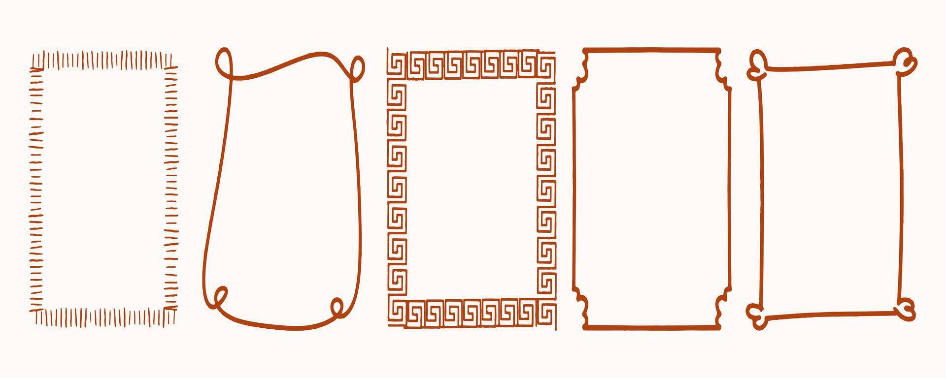 Hand-drawn Decorative Frames and Borders Collection vector