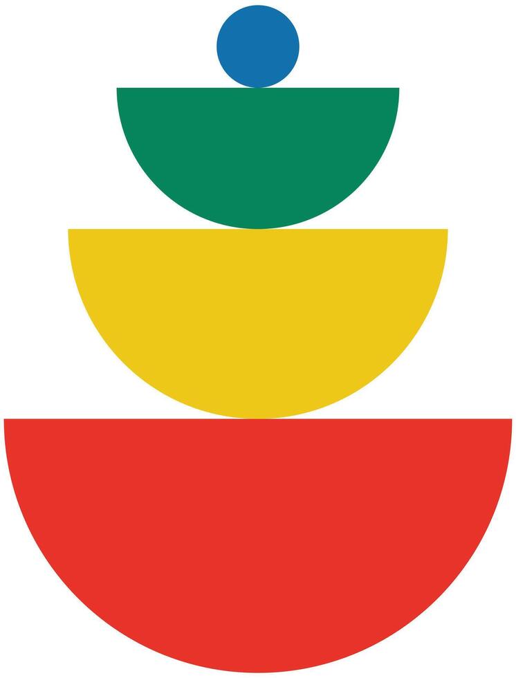 Illustration wall art bauhaus retro stack vector