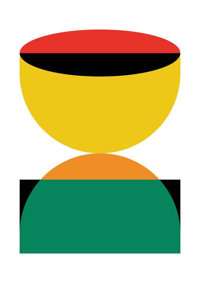 Design bauhaus sand clock vibrant bold vector