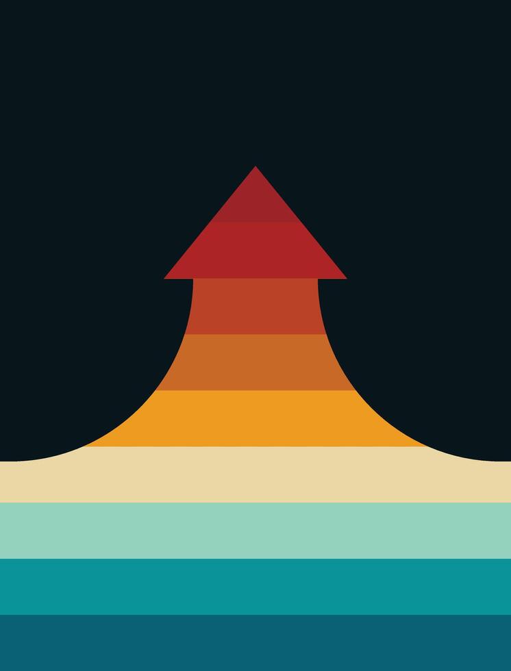 Illustration arrow up retro unique design vector