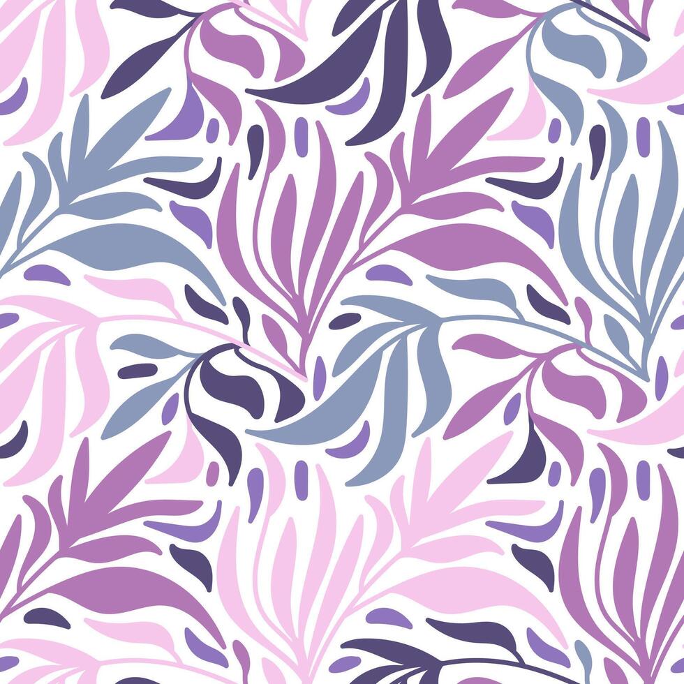 Seamless pattern with floral leaves. Botanical illustration vector